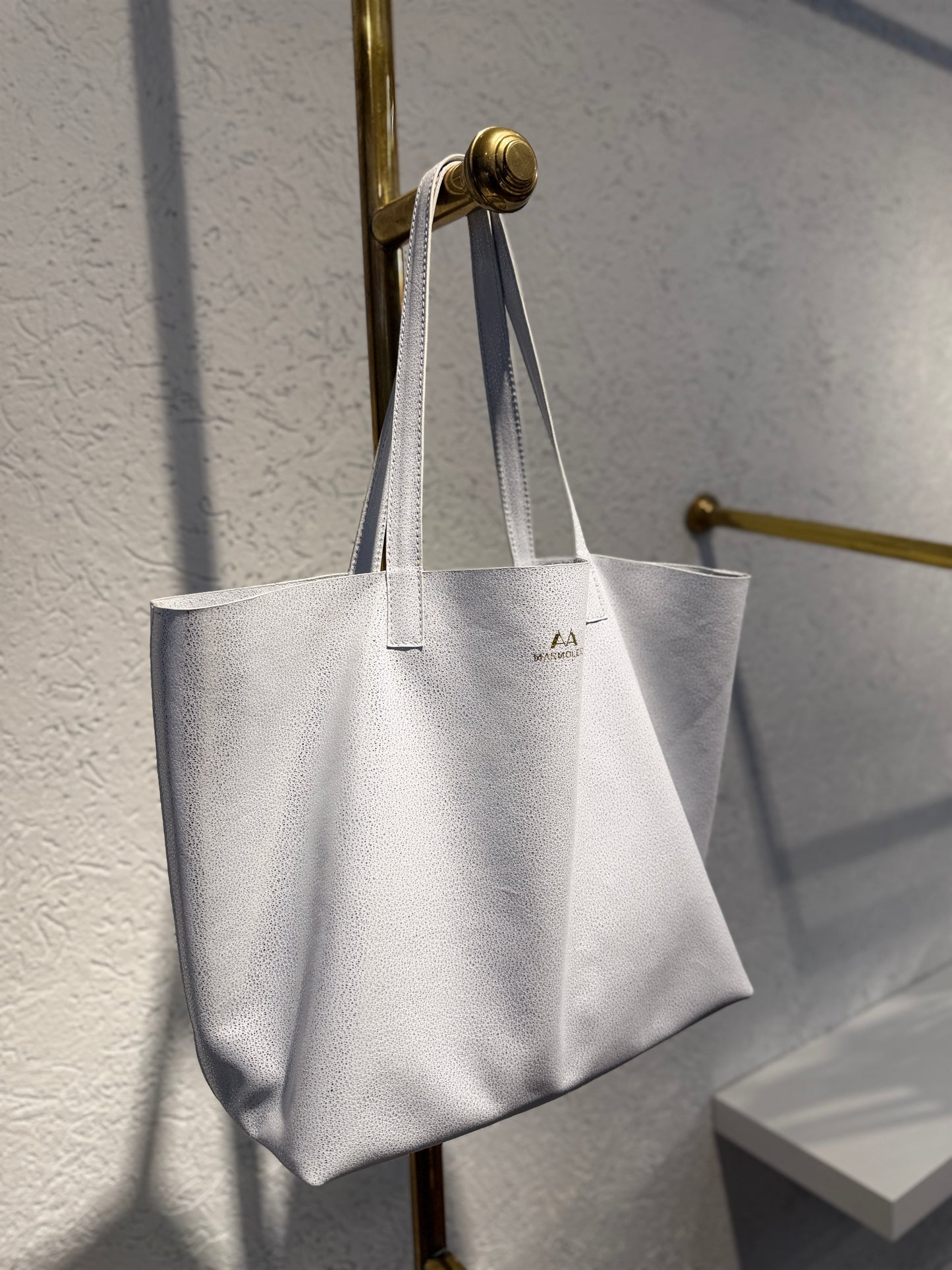 SHOPPING BAG MEDIANO MADONA BLANCO PLATA