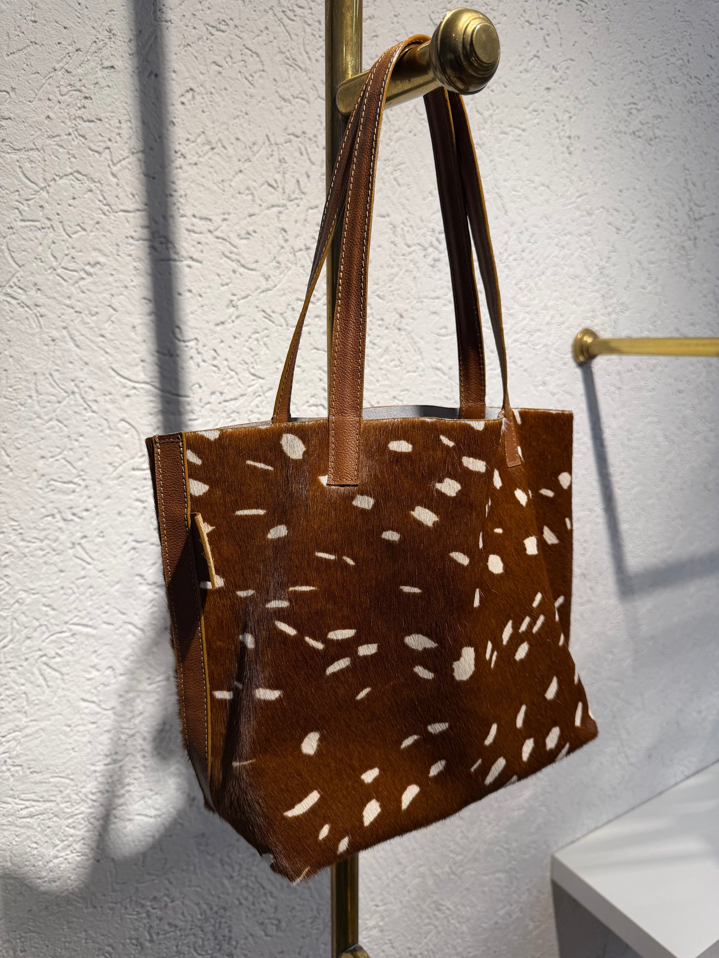 SHOPPING BAG MINI PELO NATURAL BAMBI MIEL