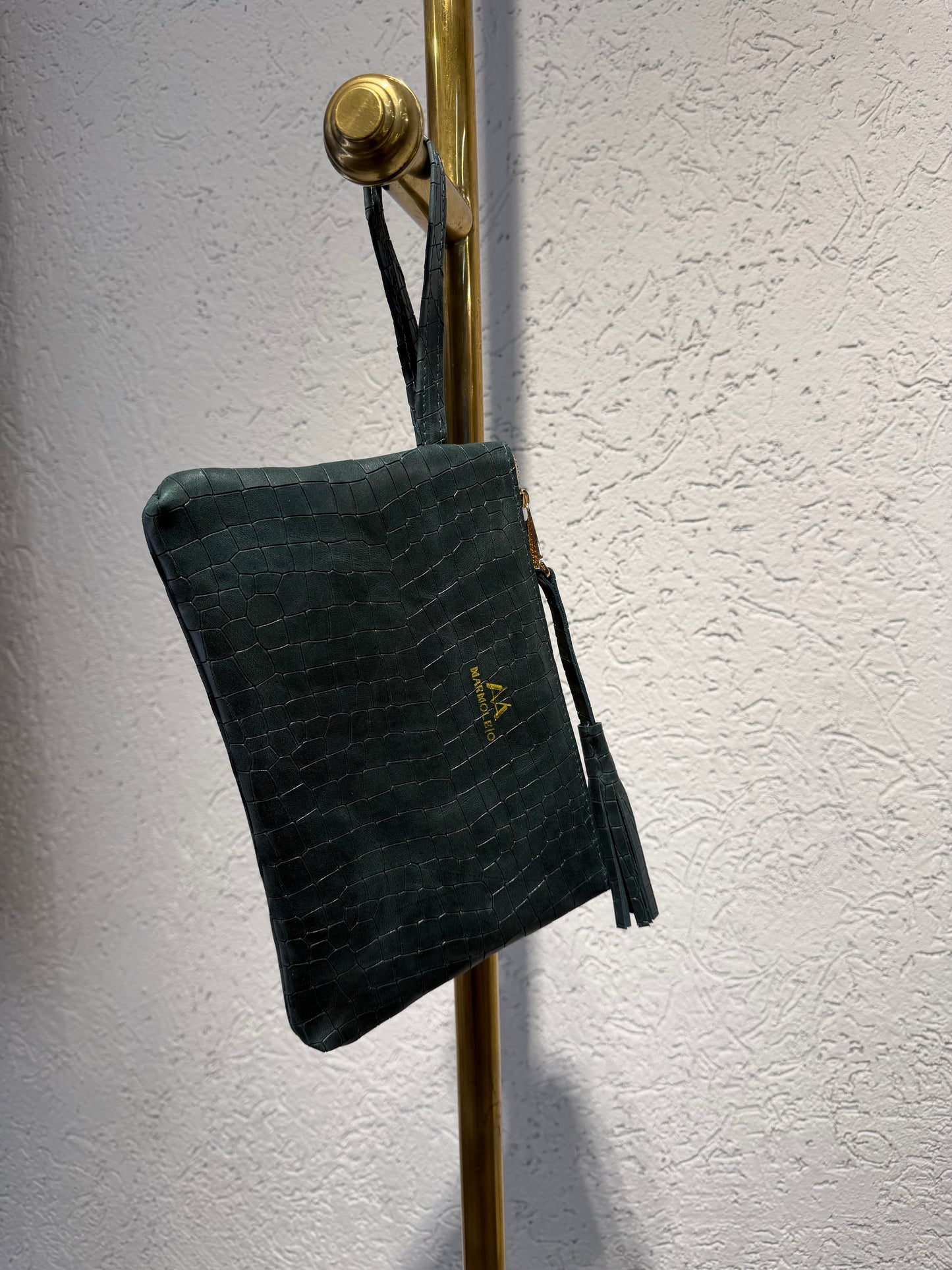 CLUTCH MEDIANO CROCO VERDE