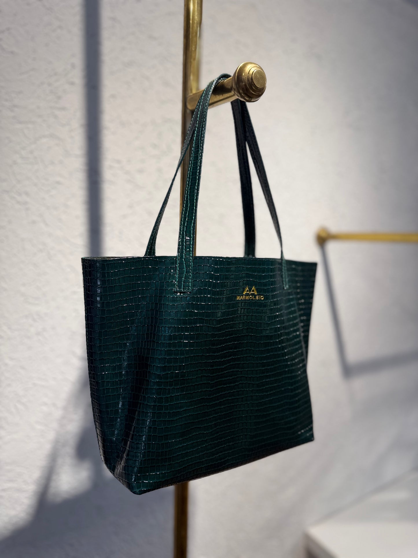 SHOPPING BAG MINI CHAROL CROCO VERDE ESMERALDA