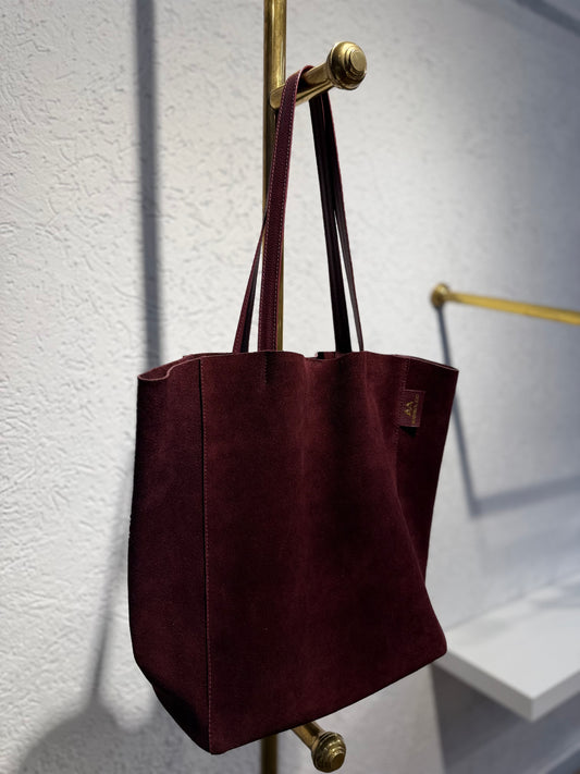 TOTE BAG GAMUZA VINO TINTO