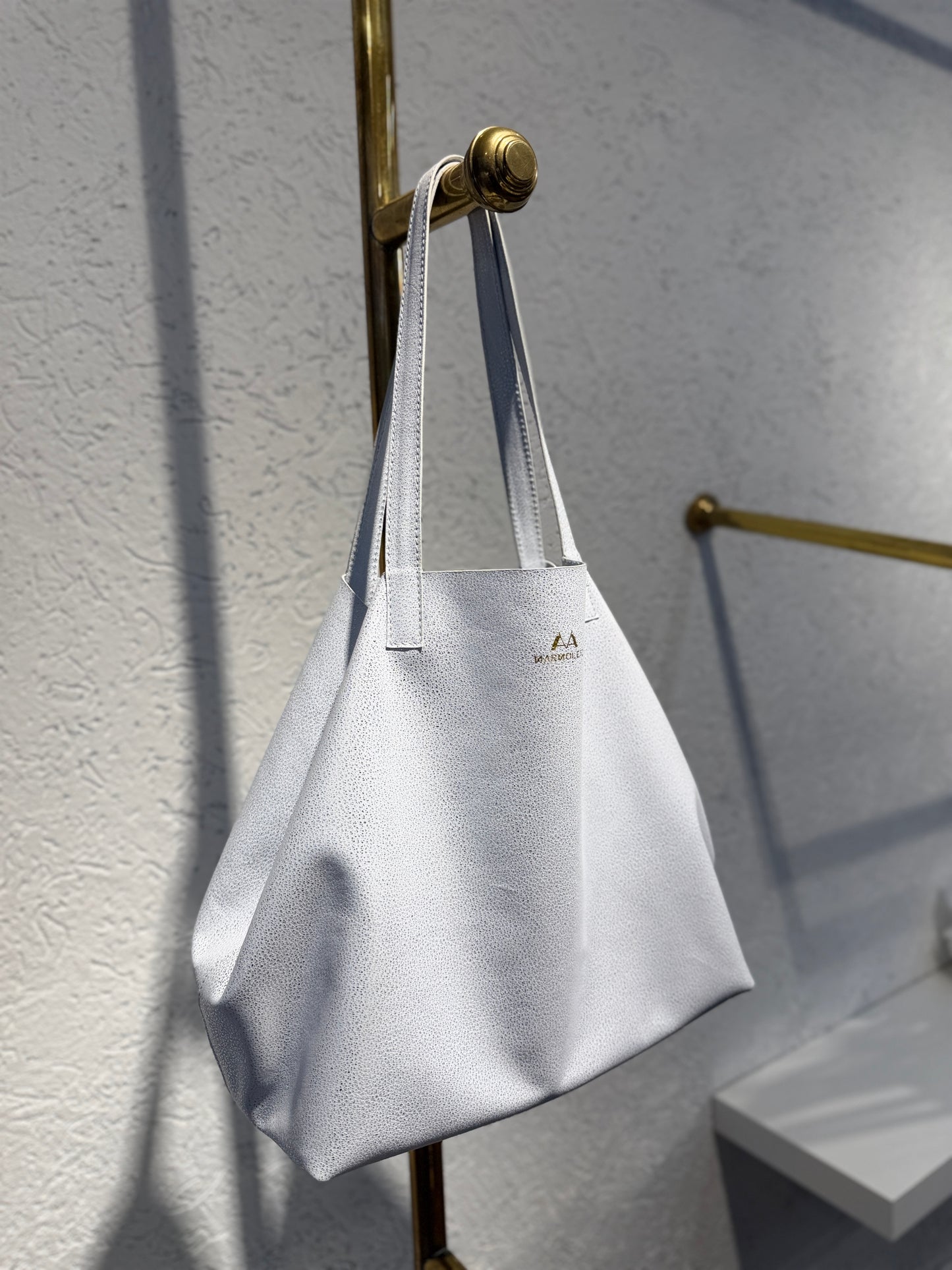 SHOPPING BAG MEDIANO MADONA BLANCO PLATA