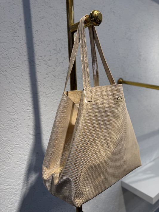 SHOPPING BAG MEDIANO SANTORINI ORO