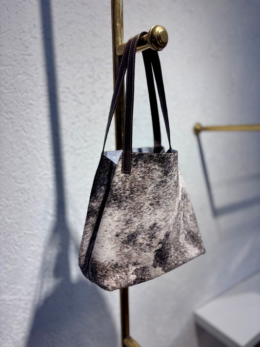 SHOPPING BAG MINI PELO BLANCO - CAFE