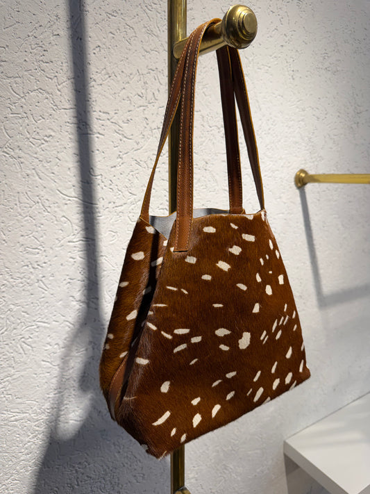 SHOPPING BAG MINI PELO NATURAL BAMBI MIEL