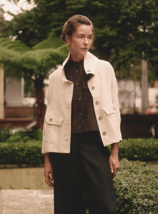 CHAQUETA DE LINO CRUDO