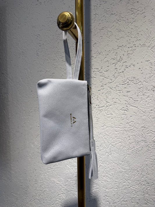CLUTCH MINI MADONA BLANCO PLATA