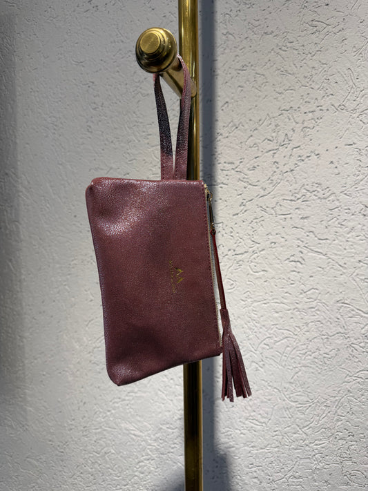 CLUTCH MINI MADONA VINOTINTO PLATA