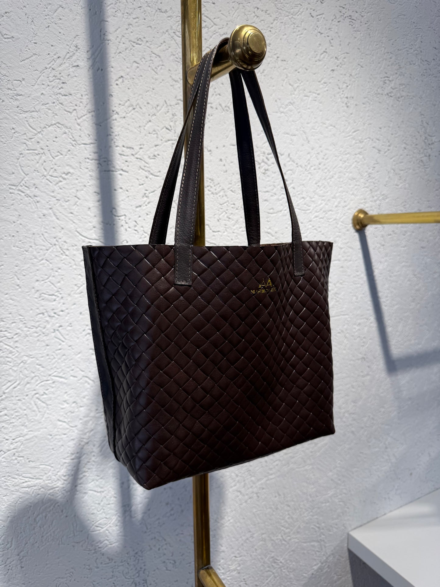 SHOPPING BAG MINI TRENZADO CAFÉ